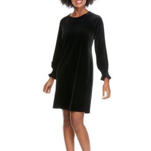 Nine West Women's Smocked Velvet Shift Dress